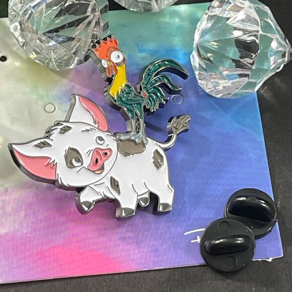 Hei Hei Pua Lapel Pin Moana Princess Pet Rooster Pig Badge Brooch Accessories - Picture 3 of 11
